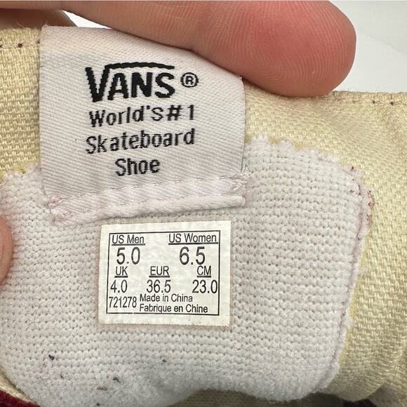 VANS Sk8-Hi Maroon High Top Sneaker Size Mens 5 Womens 6.5 Athleisure Skater - Picture 14 of 16